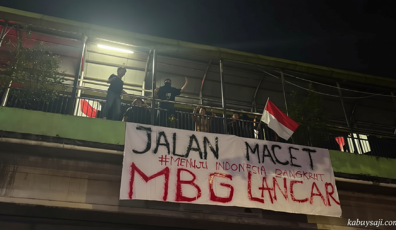 Latest Program: Aksi Pasang Spanduk BEM UI di Depok, Kritik Proyek MBG