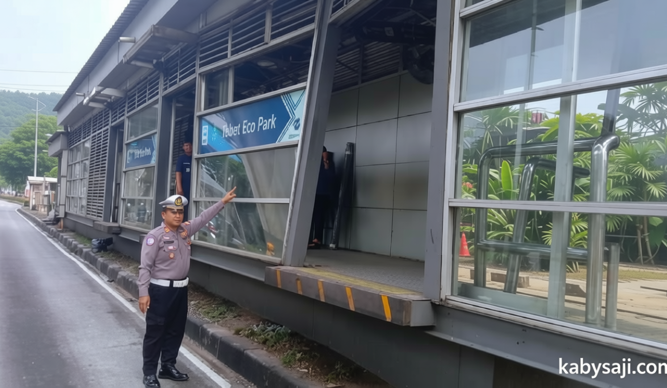 Sopir Truk Kabur Usai Tabrak Halte Transjakarta Tebet