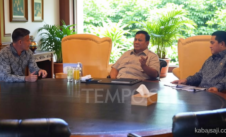 Main Agenda: Erick dan John Herdman Menghadap Prabowo di Hambalang
