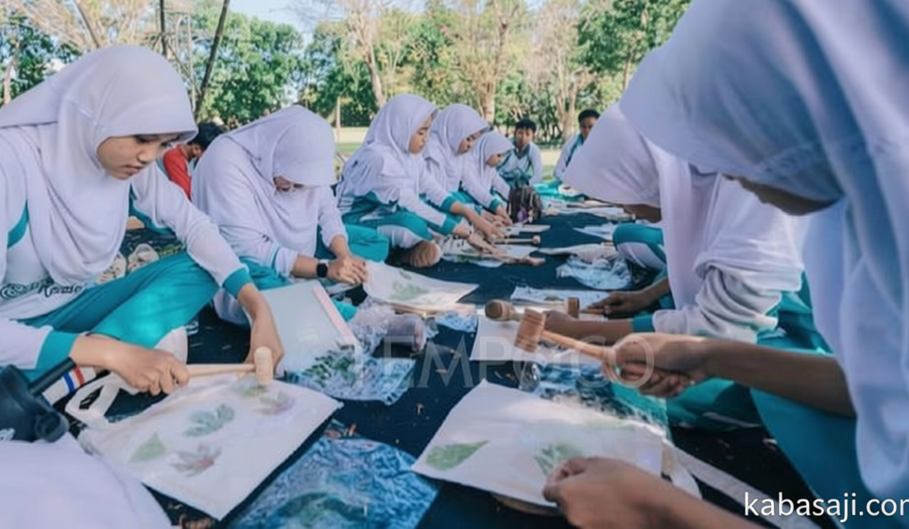 Siswa Belajar Batik Ecoprint di Hari Anak Nasional 2026