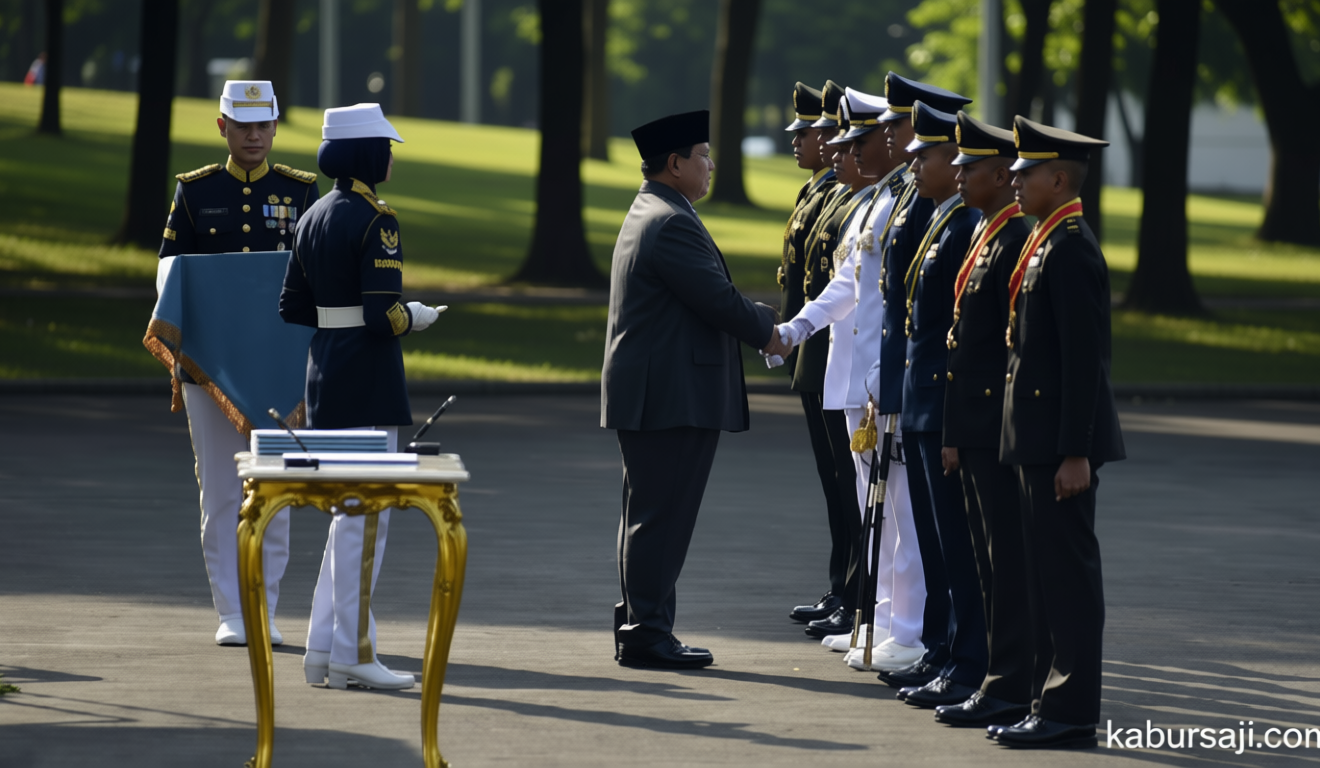 Prabowo Lantik Lulusan Akmil dan Akpol Jadi Perwira