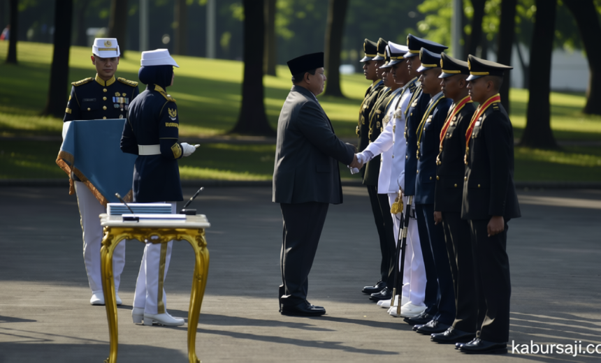 Prabowo Lantik Lulusan Akmil dan Akpol Jadi Perwira